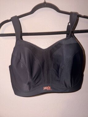 Panache Black High-Impact Sports Bra with Mesh Panel
